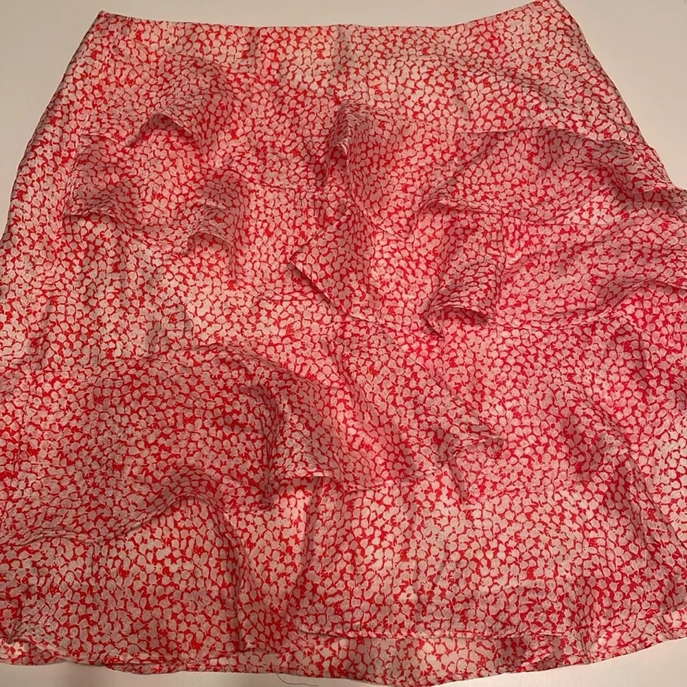 Club Monaco Red‎ and White Mini Skirt Size 4